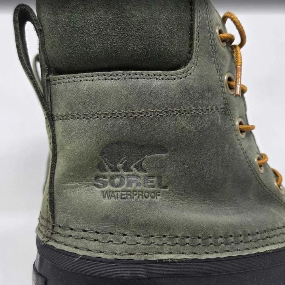 Men's 9.5 Sorel x J.Crew  Cheyanne II duck snow boots in Surplus Green